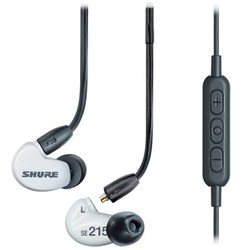 SHURE SE215SPE-W-UNI-EFS Наушники внутриканальные (наушники вставные) с одним драйвером, цвет белый. Гарнитурный кабель TRRS 3.5 - фото 76300