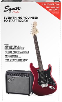 Squier Affinity Series™ Stratocaster® HSS Pack, Laurel Fingerboard, Candy Apple Red, Gig Bag, 15G - 230V EU Комплект: электрогит - фото 76821