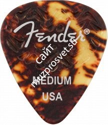 FENDER WAVELENGTH 351 MED 6 PK TORTOISESHELL Медиаторы (упакованы по 6 шт.), средние - фото 76937