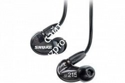 SHURE SE215-K наушники внутриканальные (наушники вставные) с одним драйвером, черные, отсоединяемый кабель - фото 80504