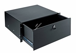 K&M 49124-074-55 рэковый выдвижной ящик на замке, глубина 390 мм, высота 4 юнита, сталь, чёрный - фото 82353