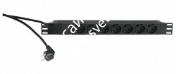 K&M 28665-000-55 рэковый сетевой распределитель с кнопкой, алюминиевый корпус, 7 разъемов на передней панели, 16 A 230 В - фото 82406