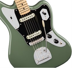 FENDER AM PRO JAGUAR MN ATO электрогитара American Pro Jaguar, цвет антик олив, кленовая накладка грифа - фото 86741