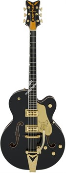 Gretsch G6136T-BLK Players Edition Falcon, String-Thru Bigsby, Filter'Tron, Black Электрогитара полуакустическая, цвет черный - фото 89287