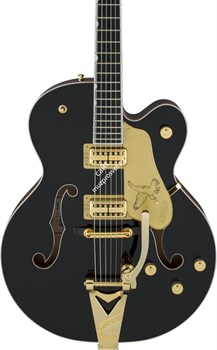 Gretsch G6136T-BLK Players Edition Falcon, String-Thru Bigsby, Filter'Tron, Black Электрогитара полуакустическая, цвет черный - фото 89288