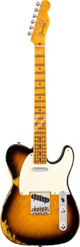 Fender Custom Shop 1953 Heavy Relic Telecaster, Maple Fingerboard, Wide-Fade 2-Color Sunburst Электрогитара - фото 89988