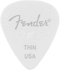 FENDER WAVELENGTH 351 THIN 6 PK WHITE Медиаторы (упакованы по 6 шт.), мягкие - фото 91347