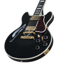 GIBSON CUSTOM CS-356 EBONY полуакустическая электрогитара с кейсом, цвет черный, фурнитура Gold - фото 91815