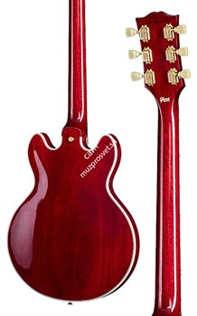 GIBSON CUSTOM CS-356 VINTAGE SUNBURST полуакустическая электрогитара с кейсом, цвет санберст, фурнитура Gold - фото 91828