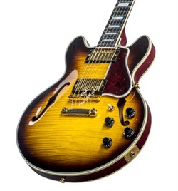 GIBSON CUSTOM CS-356 VINTAGE SUNBURST полуакустическая электрогитара с кейсом, цвет санберст, фурнитура Gold - фото 91830