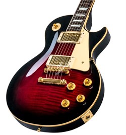 GIBSON CUSTOM LES PAUL STANDARD LIGHTLY FIGURED TOP CRIMSON SUNSET электрогитара с кейсом, цвет санберст, фурнитура Gold - фото 91869