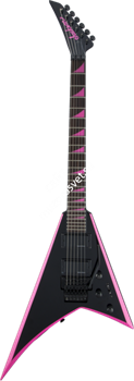 JACKSON RRX24 - BLK W NPK BVLS электрогитара Randy Rhoads, цвет черный с розовыми полосами - фото 92019