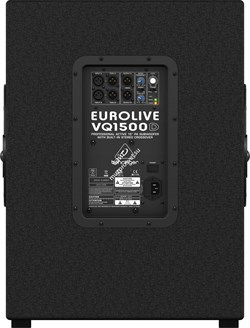 Behringer VQ1500D активный сабвуфер 15" 200/500Вт 40-200Гц 122дБ, стерео-кроссовер ФВЧ 100Гц, ФНЧ 70-150Гц моно, BOOST 40-90 Гц - фото 9480