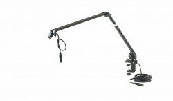 K&M 23860-311-55 микрофонная стойка со струбциной и микрофонным держателем (пантограф), длина 460-960 мм, кабель 6 м,цвет черный - фото 94870