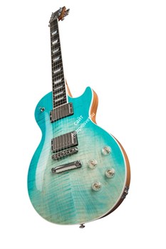 GIBSON 2019 Les Paul High Performance Seafoam Fade электрогитара, цвет морсой волны в комплекте кейс - фото 96155