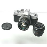 Пленочный фотоаппарат Minolta SRT 101 с объективами Minolta MC Rokkor-PG 50/1.4 и MD W.Rokkor 35/2.8