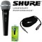 SHURE SV100-A микрофон динамический вокально-речевой с выключателем и кабелем (XLR-6.3 мм JACK), черный, серебристая сетка - фото 146243